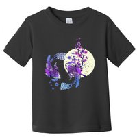 Koi Japanese Koi Carp Full Moon Yin Yang Cherry Blossom Toddler T-Shirt