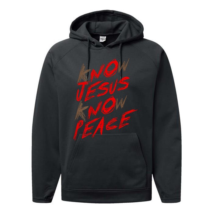 Know Jesus Know Peace Performance Fleece Hoodie