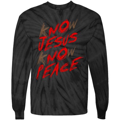 Know Jesus Know Peace Tie-Dye Long Sleeve Shirt