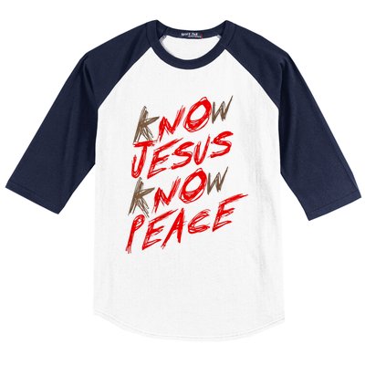 Know Jesus Know Peace Baseball Sleeve Shirt