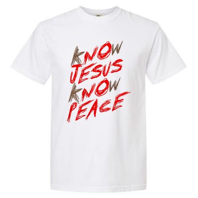 Know Jesus Know Peace Garment-Dyed Heavyweight T-Shirt