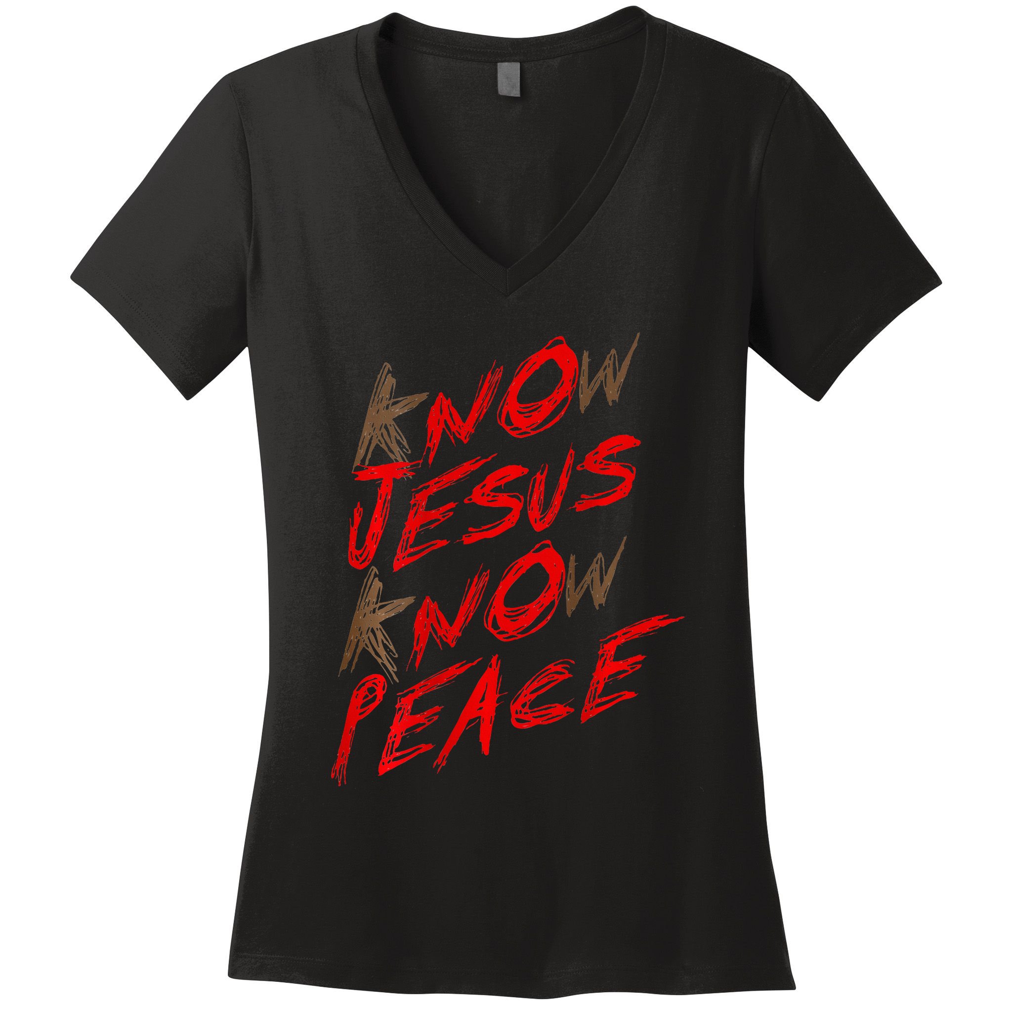 Know Jesus Know Peace Women's V-Neck T-Shirt
