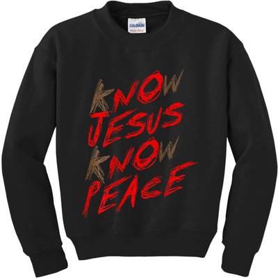 Know Jesus Know Peace Kids Sweatshirt