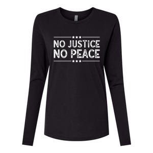 Know Justice Know Peace Blm Pride / No Justice No Peace Gift Womens Cotton Relaxed Long Sleeve T-Shirt