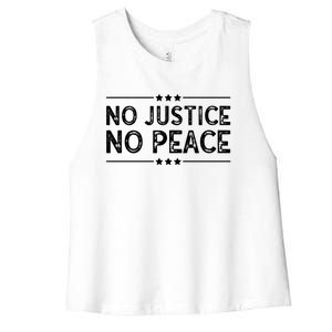 Know Justice Know Peace Blm Pride / No Justice No Peace Gift Women's Racerback Cropped Tank