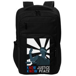 Know Justice Know Peace Blm Pride / No Justice No Peace Cute Gift Impact Tech Backpack