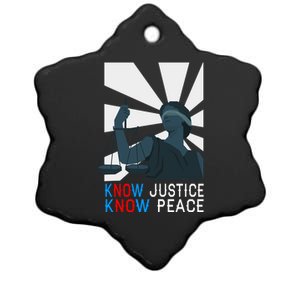 Know Justice Know Peace Blm Pride / No Justice No Peace Cute Gift Ceramic Star Ornament