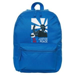 Know Justice Know Peace Blm Pride / No Justice No Peace Cute Gift 16 in Basic Backpack