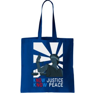 Know Justice Know Peace Blm Pride / No Justice No Peace Cute Gift Tote Bag