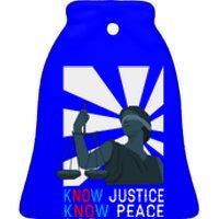 Know Justice Know Peace Blm Pride / No Justice No Peace Cute Gift Ceramic Bell Ornament