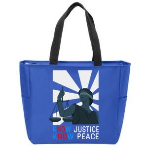 Know Justice Know Peace Blm Pride / No Justice No Peace Cute Gift Zip Tote Bag