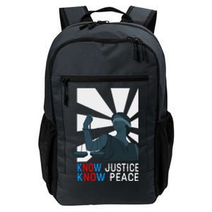 Know Justice Know Peace Blm Pride / No Justice No Peace Cute Gift Daily Commute Backpack