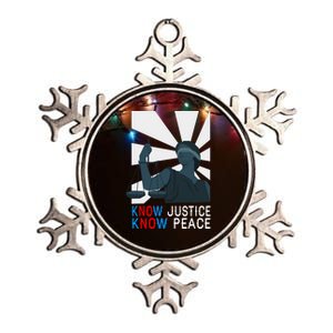 Know Justice Know Peace Blm Pride / No Justice No Peace Cute Gift Metallic Star Ornament