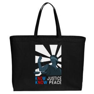 Know Justice Know Peace Blm Pride / No Justice No Peace Cute Gift Cotton Canvas Jumbo Tote