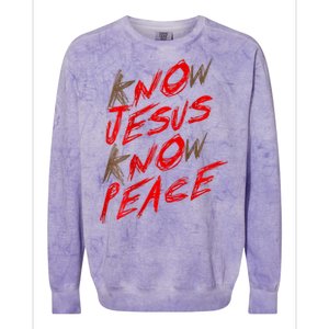 Know Jesus Know Peace Colorblast Crewneck Sweatshirt