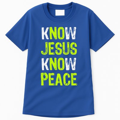Know Jesus Know Peace Christian Religious Lover Tall T-Shirt