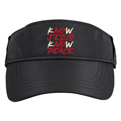 Know Jesus Know Peace God Faith Christian Adult Drive Performance Visor