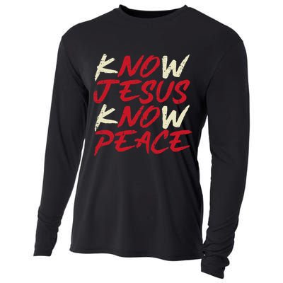 Know Jesus Know Peace God Faith Christian Cooling Performance Long Sleeve Crew