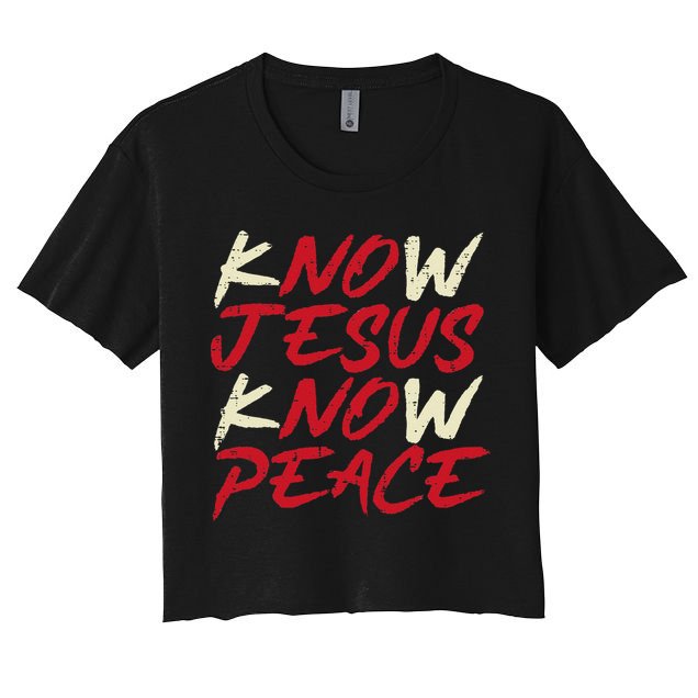 Know Jesus Know Peace God Faith Christian Crop Top
