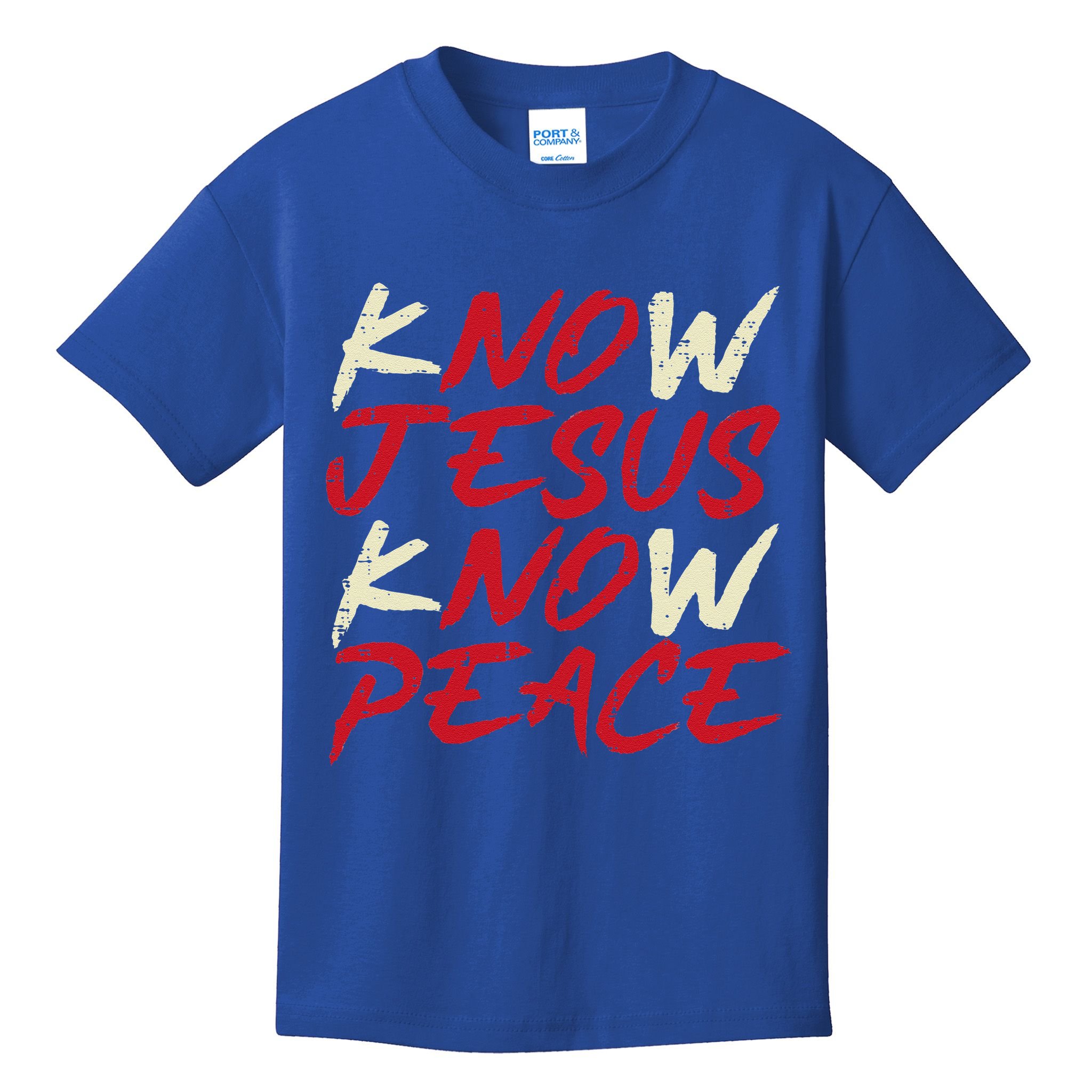 Know Jesus Know Peace God Faith Christian Kids T-Shirt