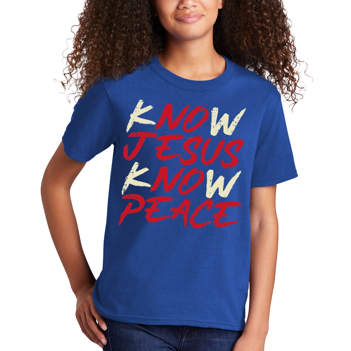 Know Jesus Know Peace God Faith Christian Kids T-Shirt