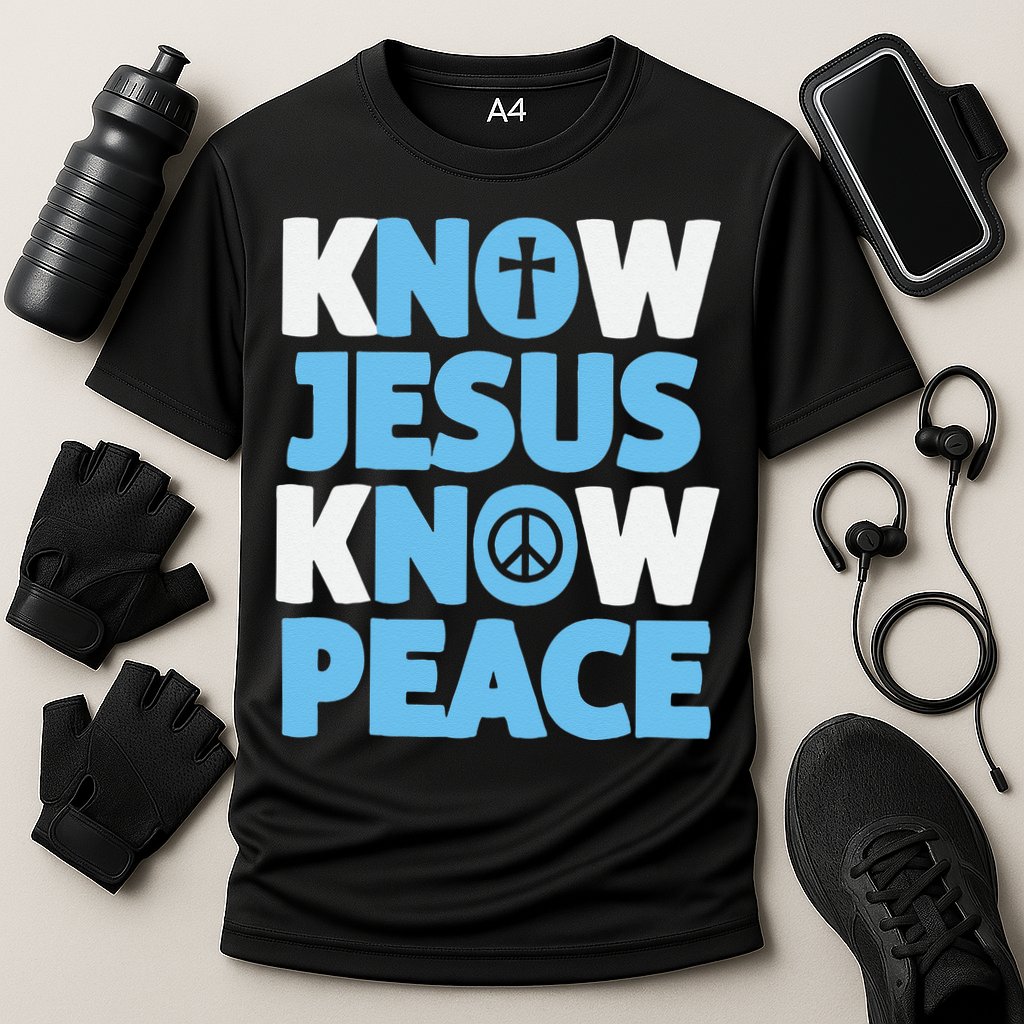 Know Jesus Know Peace No Jesus No Peace Christian Cooling Performance Crew T-Shirt