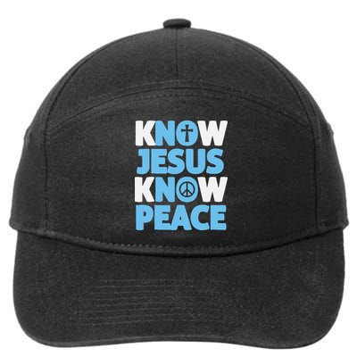 Know Jesus Know Peace No Jesus No Peace Christian 7-Panel Snapback Hat