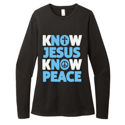 Know Jesus Know Peace No Jesus No Peace Christian Womens CVC Long Sleeve Shirt