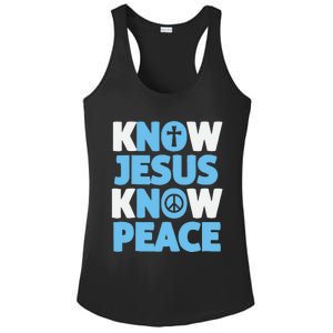 Know Jesus Know Peace No Jesus No Peace Christian Ladies PosiCharge Competitor Racerback Tank