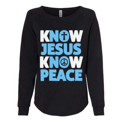 Know Jesus Know Peace No Jesus No Peace Christian Womens California Wash Sweatshirt