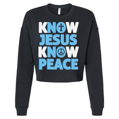 Know Jesus Know Peace No Jesus No Peace Christian Cropped Pullover Crew