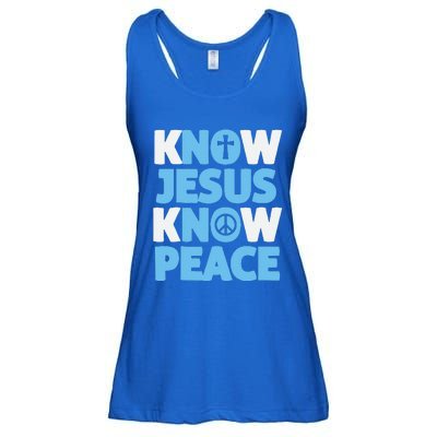 Know Jesus Know Peace No Jesus No Peace Christian Ladies Essential Flowy Tank