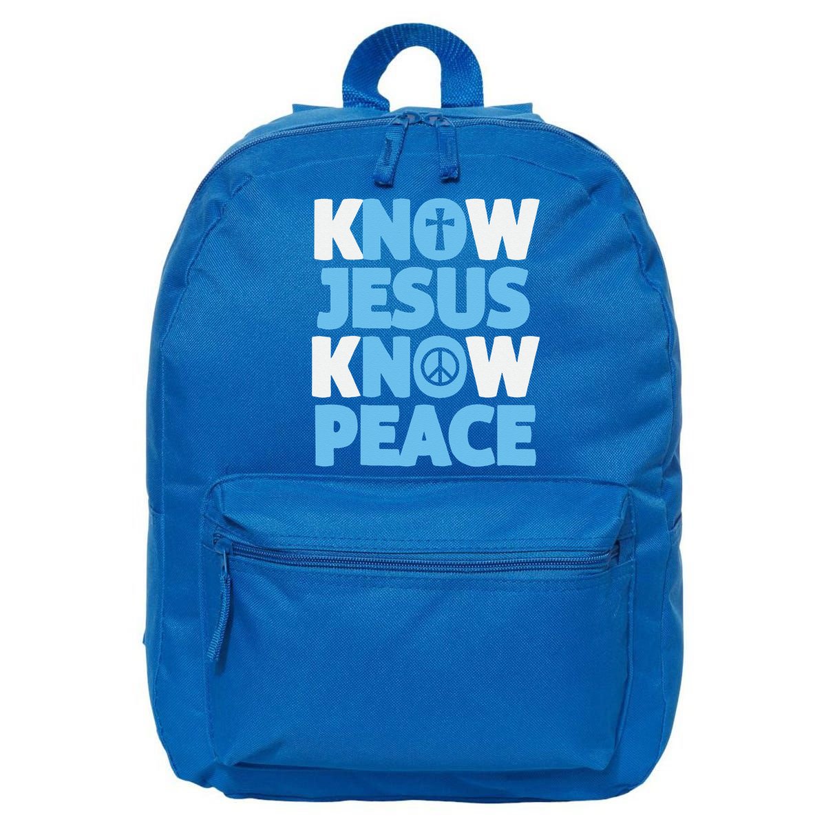 Know Jesus Know Peace No Jesus No Peace Christian 16 in Basic Backpack