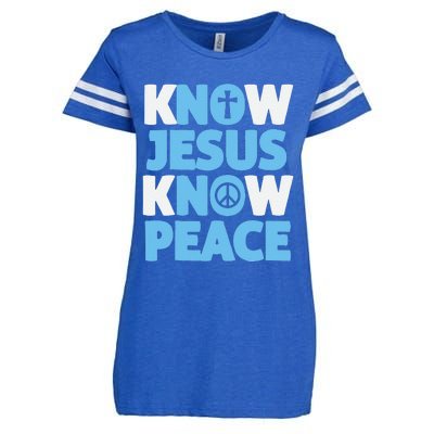 Know Jesus Know Peace No Jesus No Peace Christian Enza Ladies Jersey Football T-Shirt