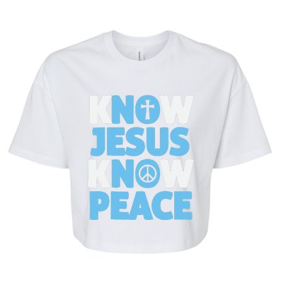 Know Jesus Know Peace No Jesus No Peace Christian Bella+Canvas Jersey Crop Tee