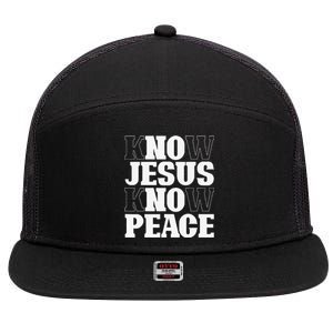 Know Jesus Know Peace Religion God Church Christian Gifts 7 Panel Mesh Trucker Snapback Hat