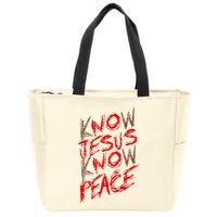 Know Jesus Know Peace Zip Tote Bag