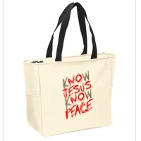 Know Jesus Know Peace Zip Tote Bag