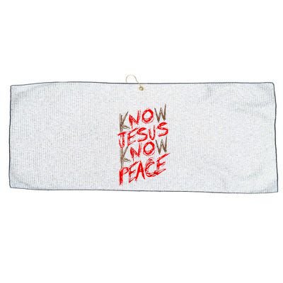 Know Jesus Know Peace Large Microfiber Waffle Golf Towel