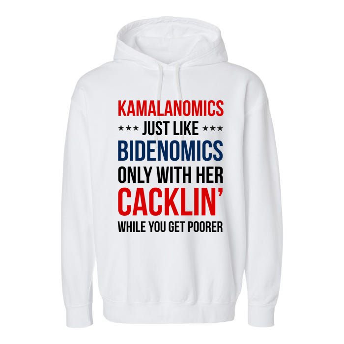 Kamalanomics Just Like Bidenomics Garment-Dyed Fleece Hoodie