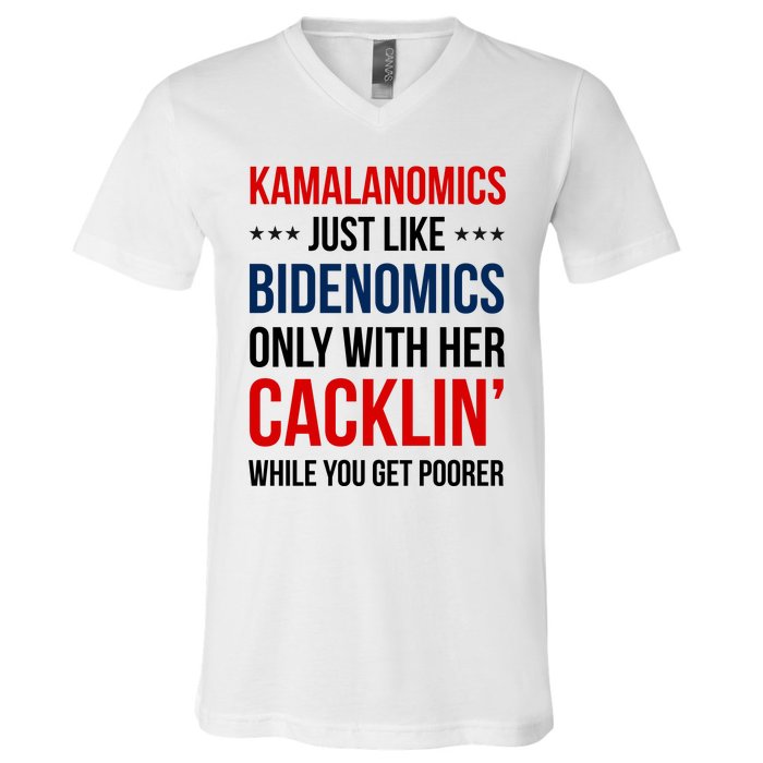 Kamalanomics Just Like Bidenomics V-Neck T-Shirt