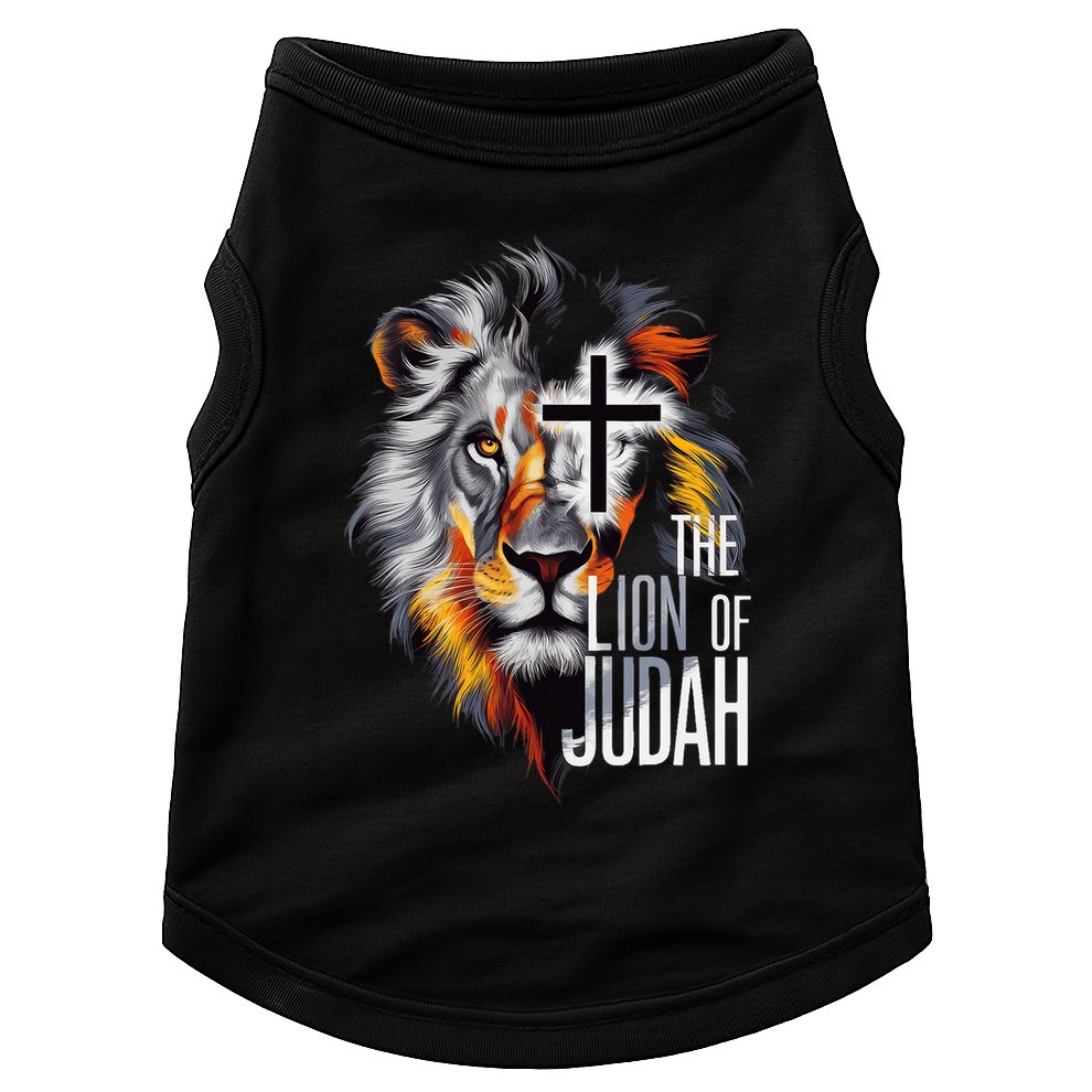 King Jesus Lion Of Judah Christian Cross Faith Doggie Tank