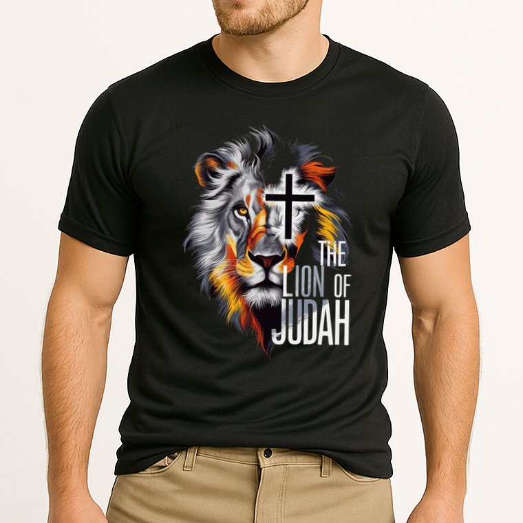 King Jesus Lion Of Judah Christian Cross Faith Cooling Performance Crew T-Shirt