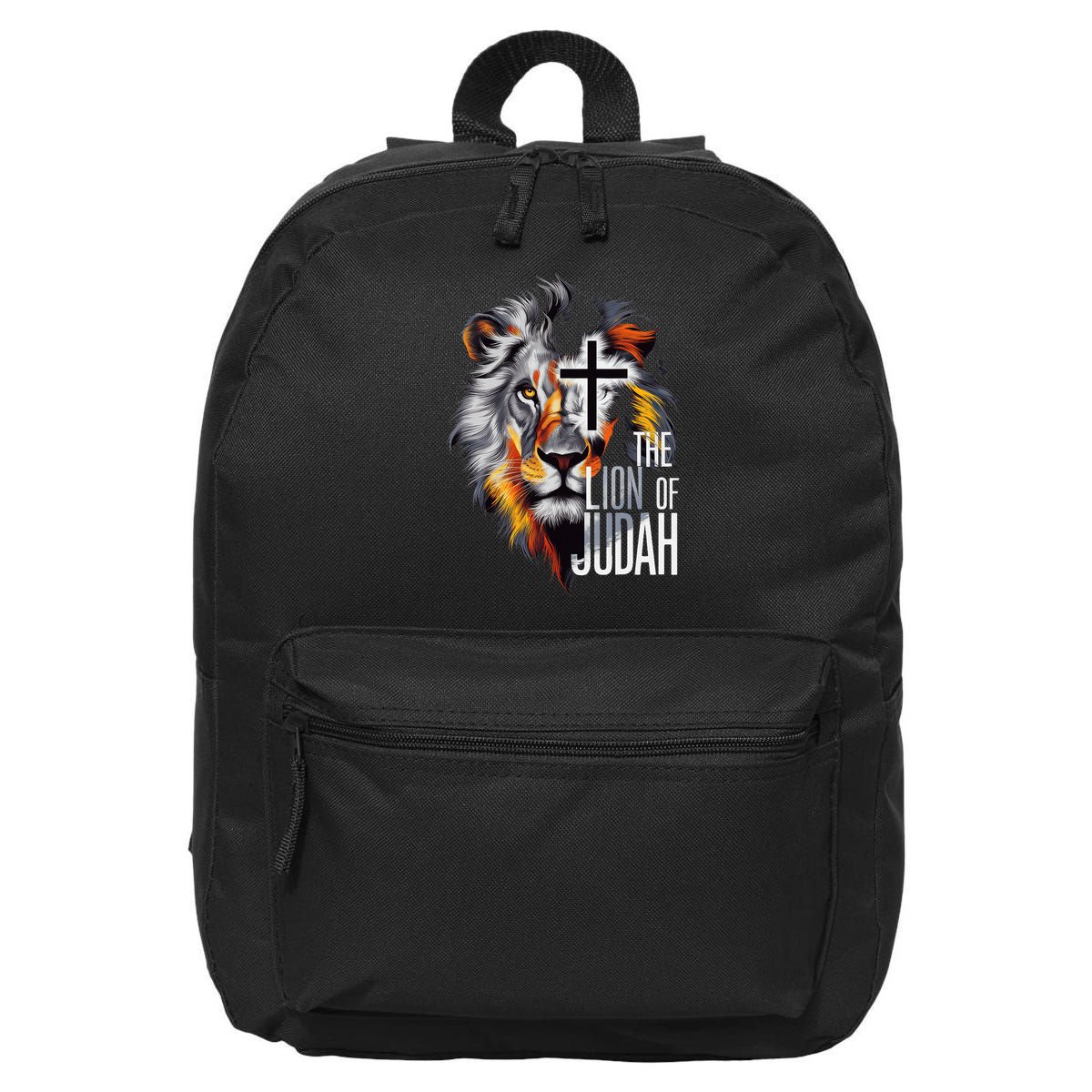 King Jesus Lion Of Judah Christian Cross Faith 16 in Basic Backpack