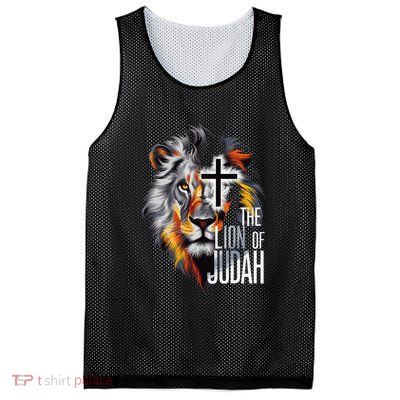 King Jesus Lion Of Judah Christian Cross Faith Mesh Reversible Basketball Jersey Tank
