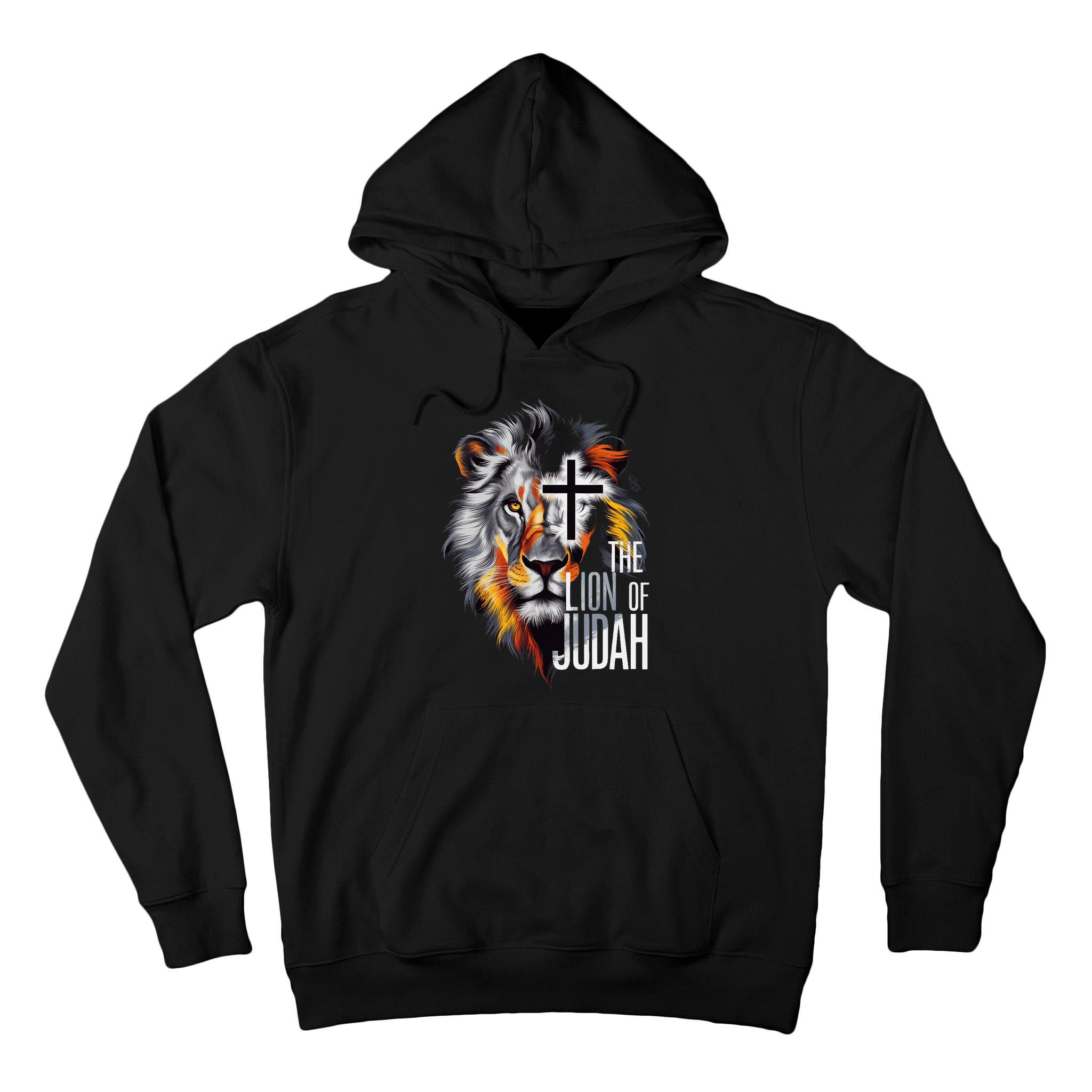 King Jesus Lion Of Judah Christian Cross Faith Tall Hoodie