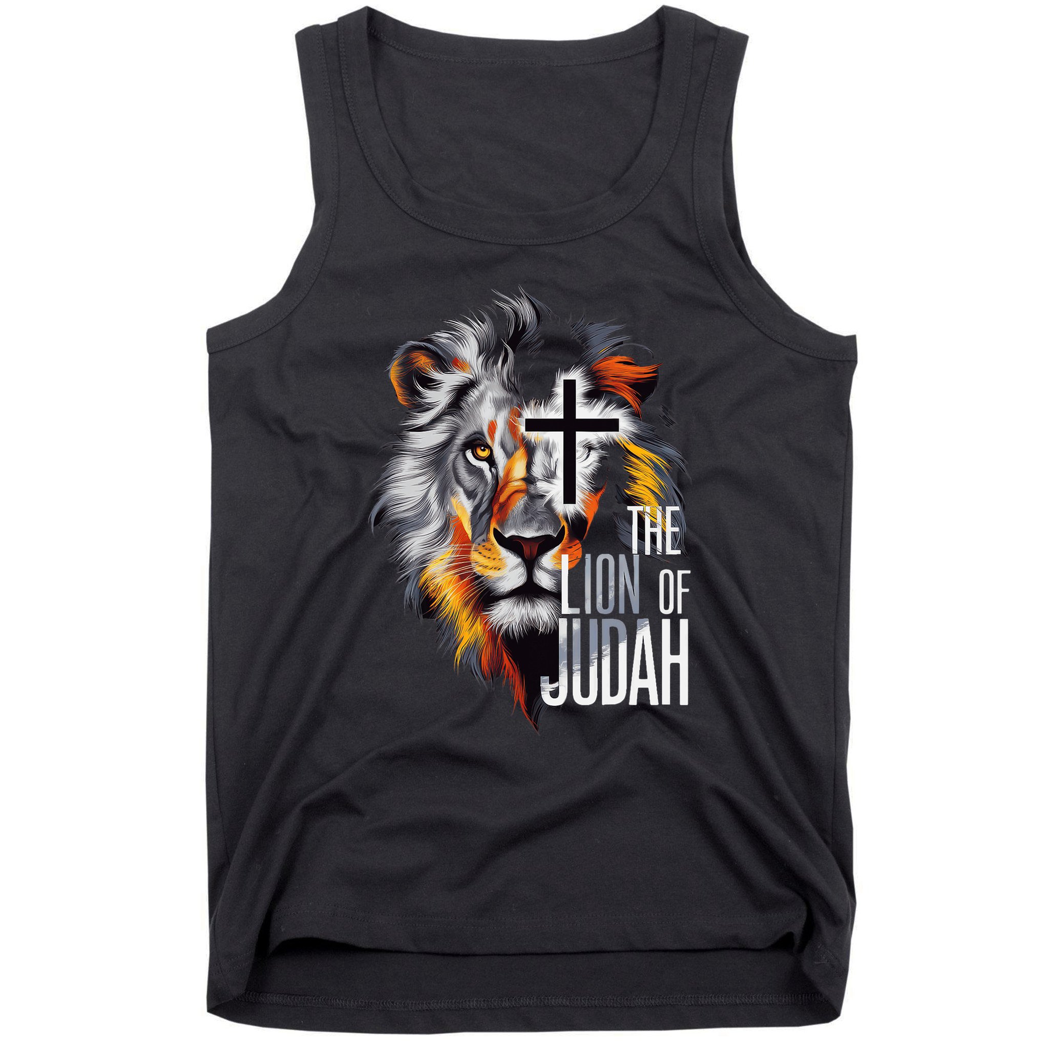 King Jesus Lion Of Judah Christian Cross Faith Tank Top