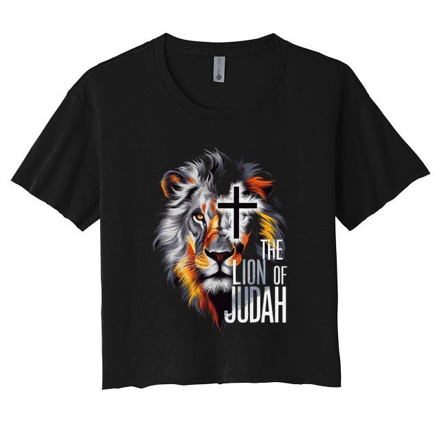 King Jesus Lion Of Judah Christian Cross Faith Crop Top