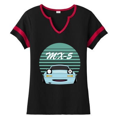 Kawaii JDM MX5 NA Baby Blue Ladies Halftime Notch Neck Tee