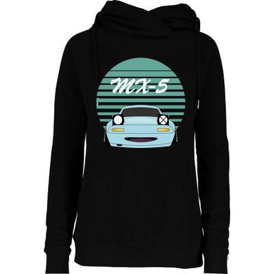 Kawaii JDM MX5 NA Baby Blue Womens Funnel Neck Pullover Hood